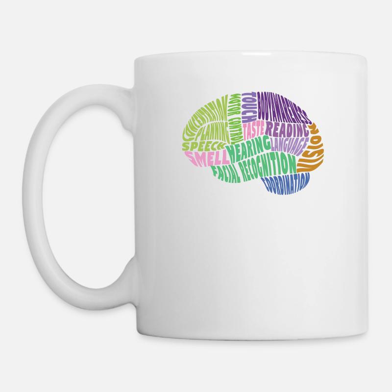 Zones dans le cerveau, colorées - Mug blanc - blanc