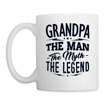 Father's Day T-shirt - Grandpa the Man Myth Legend - Mug blanc - blanc - Gauche