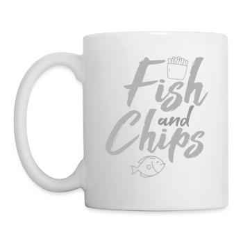 Fish &Chips Drôle de nourriture britannique et Streetfood - Mug blanc - blanc - Gauche