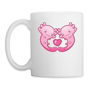 Axolotl Love Funny Amphibian Valentine Heart print - Mug blanc - blanc - Gauche