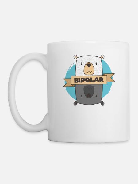 BiPolar Bear I Conception de troubles mentaux mignons - Mug blanc - blanc