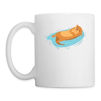 Otter Pool Party Float Summer I Drôle d’impression Cadeau - Mug blanc - blanc - Gauche