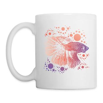 Betta Splendens Retro print I Siamese Fighting - Tasse - Weiß - Links