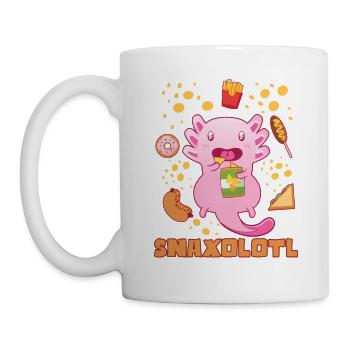 Snaxolotl I Funny Kawaii Axolotl Snack Aquarium - Tasse - Weiß - Links