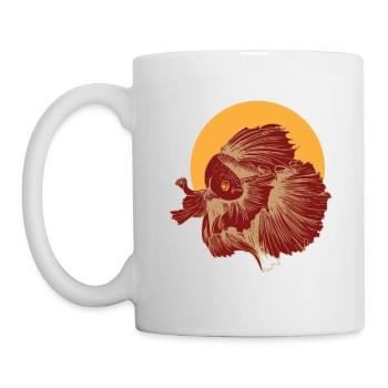 Betta Splendens Retro print I Siamese Fighting - Tasse - Weiß - Links