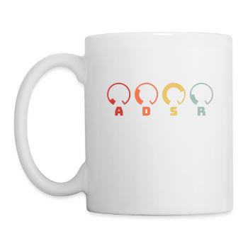 ADSR Synth Synthesizer Retro DJ Musik Geschenk Design - Tasse - Weiß - Links