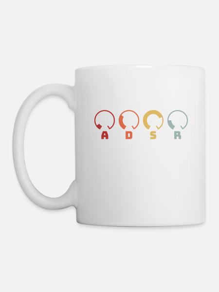 ADSR Synth Synthesizer Retro DJ Musik Geschenk Design - Tasse - Weiß