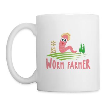 Worm Farmer Funny Vermiculture Gardening Gift - Mug - white - Left
