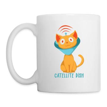Satellite Cat Catellite TV Étalonnage Satellite - Mug blanc - blanc - Gauche