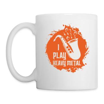 Saxophone Heavy Metal Band Musicien Musique Saxo - Mug blanc - blanc - Gauche