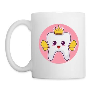 Zahn Fee Kostüm Süßes Geschenk für kleinen Zahn - Tasse - Weiß - Links