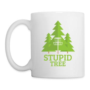 Disc Golf Stupid Tree Sports Meme Citation Cadeau - Mug blanc - blanc - Gauche