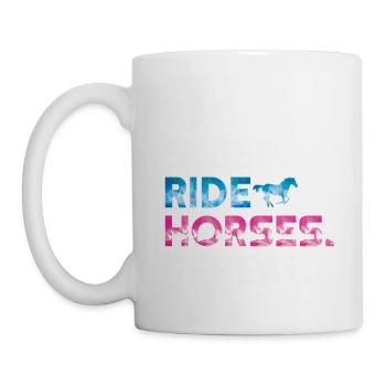 Eat Sleep Ride Chevaux Répéter la conception de cadeau d’équitation - Mug blanc - blanc - Gauche
