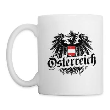 ÖSTERREICH WAPPEN ADLER AUSTRIA FLAGGE GESCHENK - Tasse - Weiß - Links