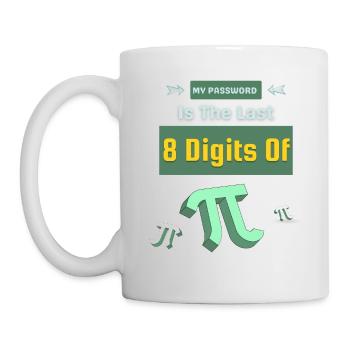 Mon mot de passe est les 8 derniers chiffres de Pi Cool - Mug blanc - blanc - Gauche