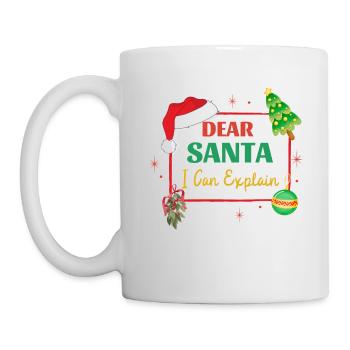Dear Santa I Can Explain Funny Christmas - Mug - white - Left