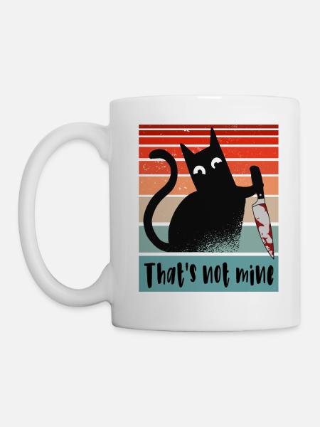 Das gehört mir nicht, Unschuldige Katze mit Messer - Tasse - Weiß