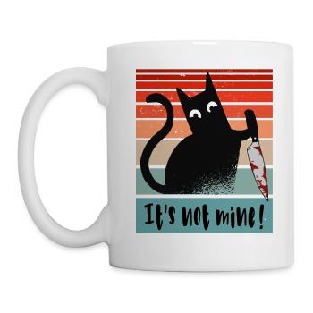 It’s not mine, Innocent Cat with knife - Mug - white - Left