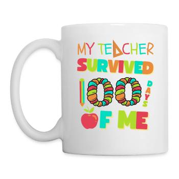 My Teacher Survived 100 Days Of Me 100 School Days - Mug - white - Left