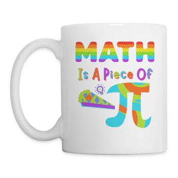 Pi Day 2023 Math Is A Piece Of Pi Rainbow Letters - Mug - white - Left