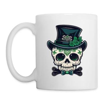 Sugar Skull St Patrick's Day, Irish Sugar Skull - Mug - white - Left