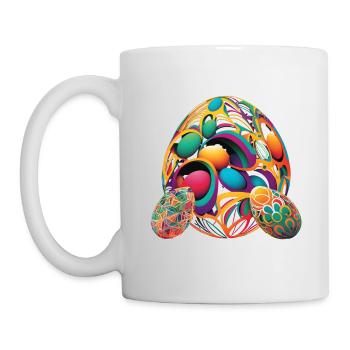 Une interprétation abstraite d’œufs de Pâques impressionnants - Mug blanc - blanc - Gauche