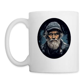 Alter Fischer - Tasse - Weiß - Links