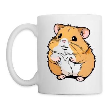 Dicker niedlicher Gold Hamster - Tasse - Weiß - Links