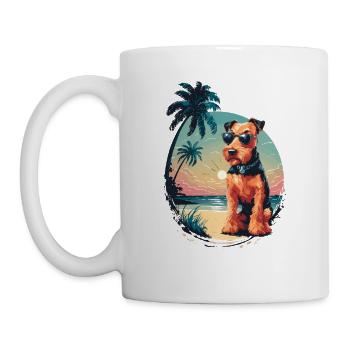 Airedale Terrier - Tasse - Weiß - Links
