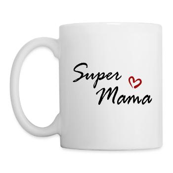 Super mom saying Mother's Day gift - Mug - white - Left