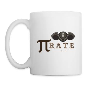 Pi Rate Pi Math Symbol Cute Pirate Hat - Mug blanc - blanc - Gauche