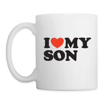 I love my son Herz Shirt - Tasse - Weiß - Links