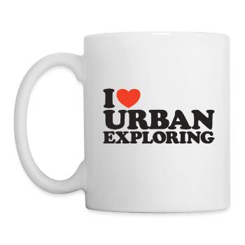 I love Urban Exploring Herz Shirt - Tasse - Weiß - Links