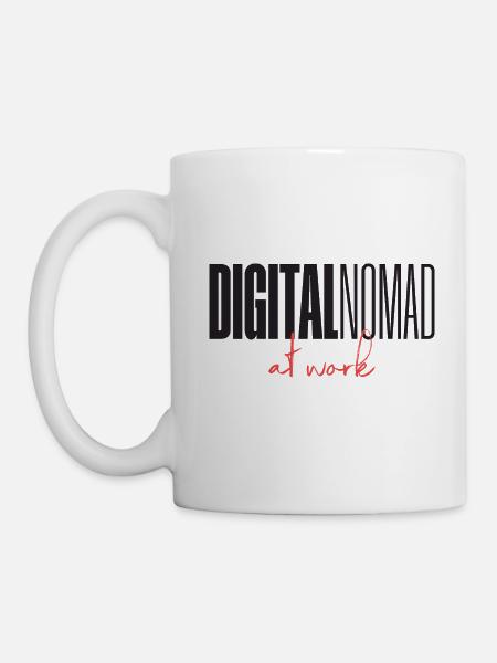 Digitalnomad at work - Tasse - Weiß