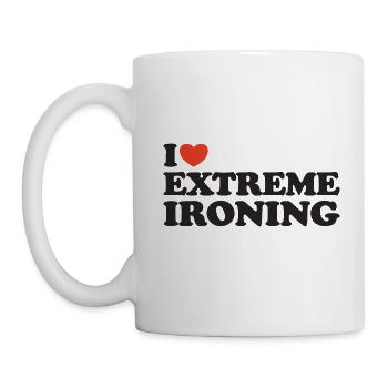 I love Extreme Ironing Heart Shirt - Mug - white - Left