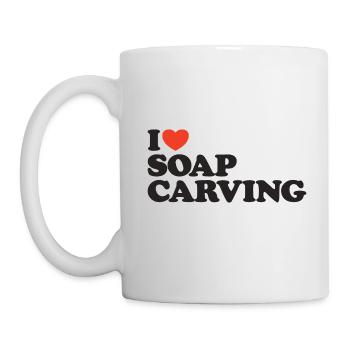 I love Soap Carving Herz Shirt - Tasse - Weiß - Links