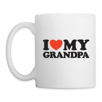 J’adore ma chemise coeur de grand-père - Mug blanc - blanc - Gauche