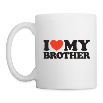 J’aime mon frère T-shirt cœur - Mug blanc - blanc - Gauche