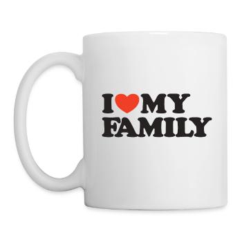 I Love My Family Heart Shirt - Mug - white - Left