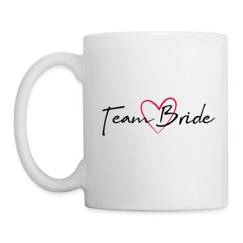 Team Bride Herz Junggesellinnenabschied - Tasse - Weiß - Links