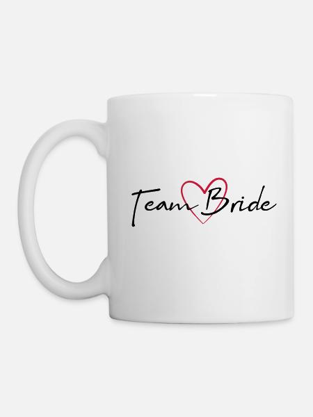 Team Bride Herz Junggesellinnenabschied - Tasse - Weiß