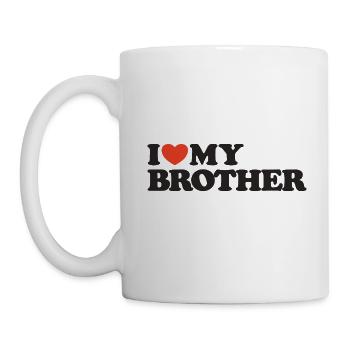 J’aime ma chemise coeur de frère - Mug blanc - blanc - Gauche