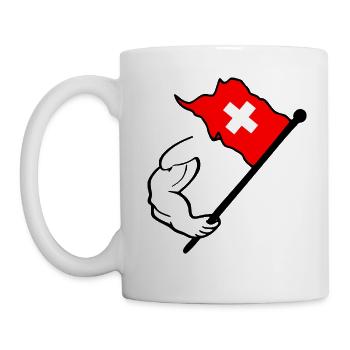 Schweiz Flagge - Tasse - Weiß - Links