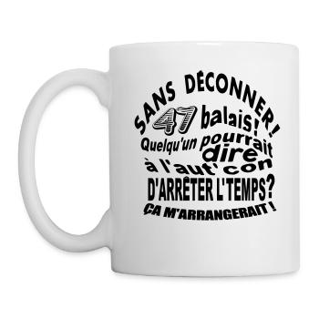 47 ans anniversaire 47 ans cadeau - Mug blanc - blanc - Gauche