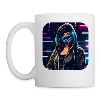 Fille Cyberpunk Cool - Mug blanc - blanc - Gauche
