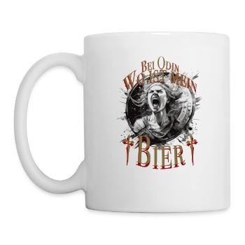 Schildmaid, bei Odin, wo ist mein Bier! - Tasse - Weiß - Links