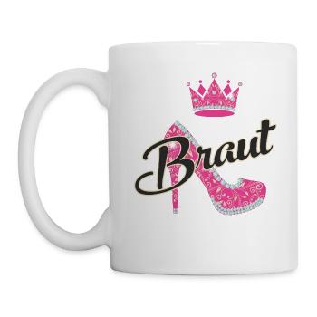 JGA - Braut Schuh - RAHMENLOS - Tasse - Weiß - Links