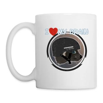I love my brain Wolverine don't care - Mug - white - Left