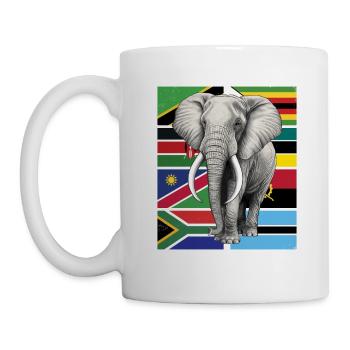 Drapeaux éléphants d’Afrique - Mug blanc - blanc - Gauche