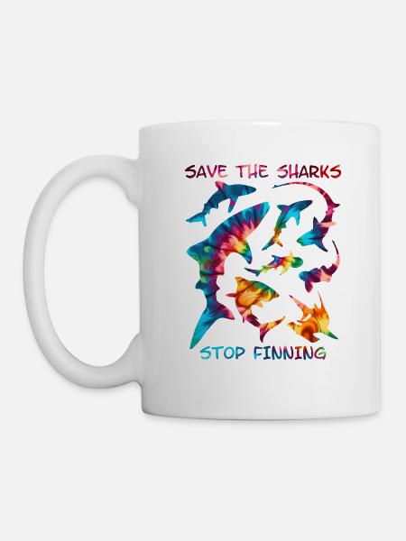 Save the Sharks Haiarten - Tasse - Weiß